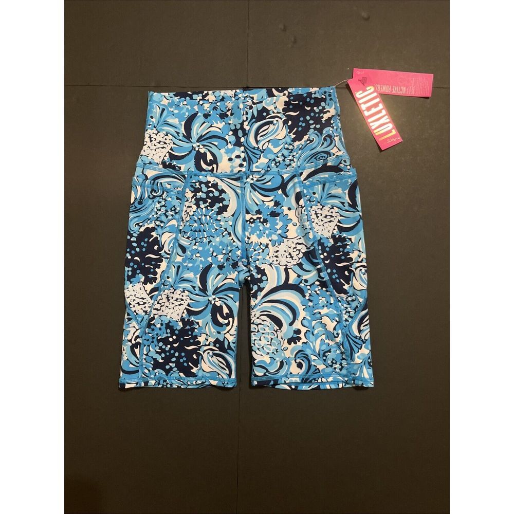 Lilly Pulitzer South Beach High Rise Bike Short Resort White Mermazing Size S - Picture 3 of 9